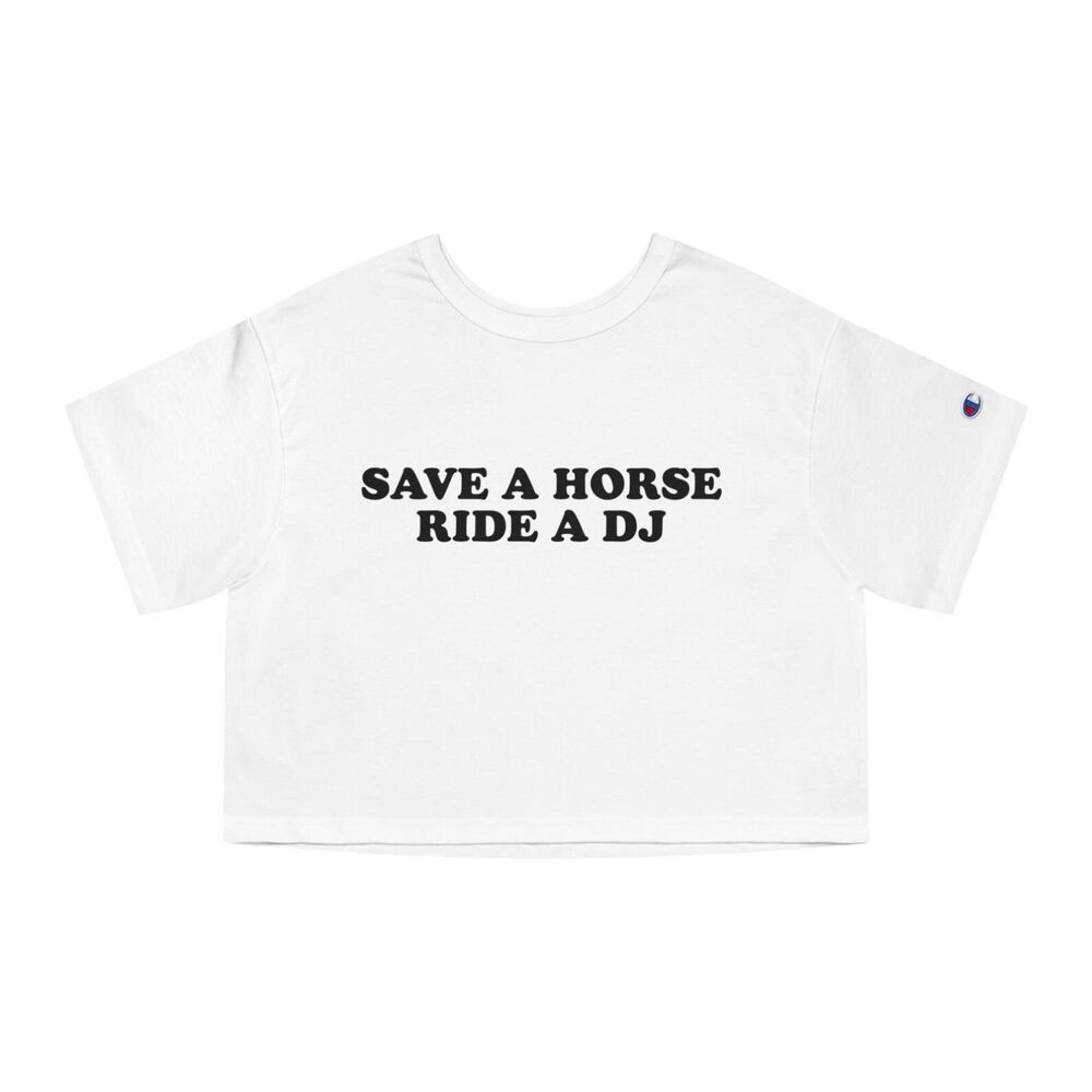 Save a Horse Ride a DJ Crop Top Y2K EDM Rave Festival House Music Shirt Concert